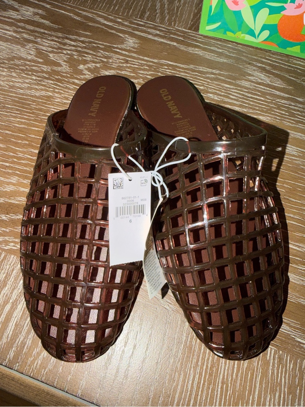 Old navy womens brown jelly mules size 6 NWT